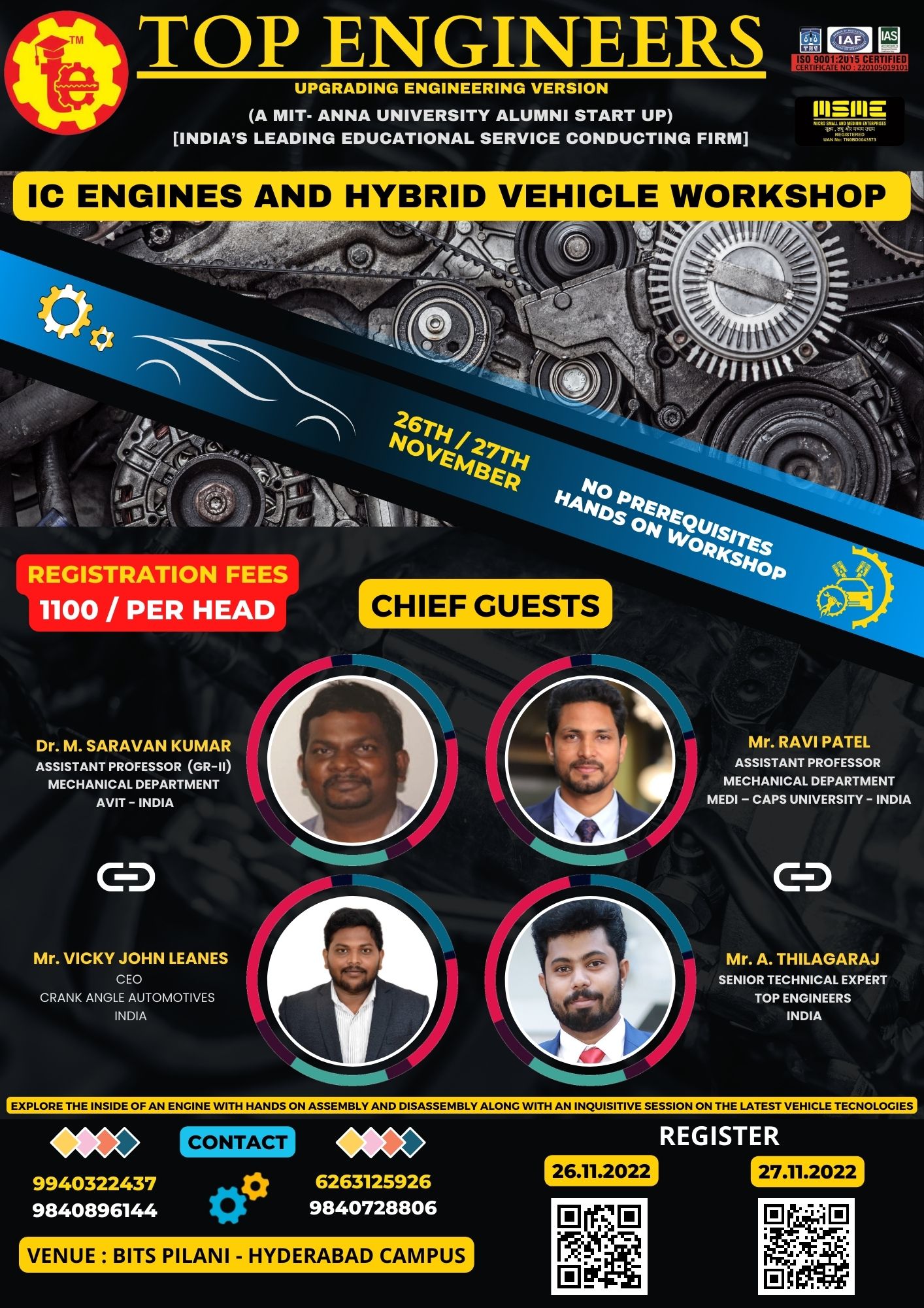 IC Engines and Hybrid Vehicle Workshop 2022